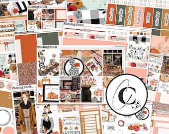 Fall Homebody - Thanksgiving Planner Sticker Kit for Weekly Vertical, Hobonichi Cousin, Hobonichi Weeks, Daily, and Bullet Journal Planners