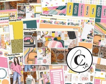University - Back to School Planner Sticker Kit for Weekly Vertical, Hobonichi Cousin, Hobonichi Weeks, Daily, and Bullet Journal Planners