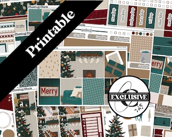 PRINTABLE Merry & Cozy - Christmas Planner Sticker Kit for Vertical, Cousin, Weeks, Daily, Bullet Journals