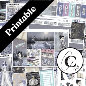 DRUCKBARE Leiche - Herbst Halloween Sticker Kit für Weekly Vertikale, Hobonichi Cousin, Hobonichi Wochen, tägliche und Bullet Journals