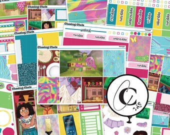 Madrigal - Family Planner Sticker Kit for Weekly Vertical, Hobonichi Cousin, Hobonichi Weeks, Daily, and Bullet Journal Planners Movie Kit