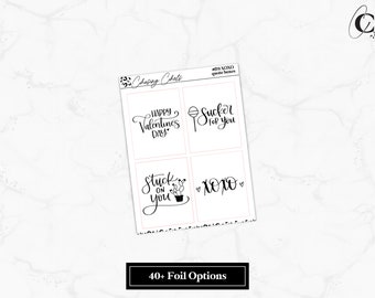 Foiled Planner Stickers Valentine's Day Quote Overlay Stickers Love Quote Stickers Forever Planner Stickers XOXO Stickers- "XOXO Quotes"