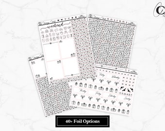 Foiled Planner Sticker Kit Bougie Foil Bundle Basic Foil Bundle Foil Stickers Bougie Boxes Gift Foil Overlays Birthday Foil Bundle - "Gifts"