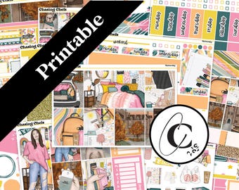 PRINTABLE University - Back to School Planner Sticker Kit for Weekly Vertical, Hobonichi Cousin, Hobonichi Weeks, Daily, and Bullet Journal