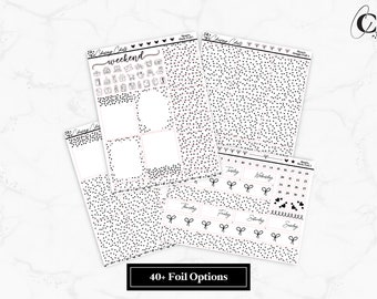 Foiled Planner Sticker Kit Bougie Foil Bundle Basic Foil Bundle Foil Stickers Bougie Boxes Foil Overlays Valentine's Day Stickers - "Hearts"