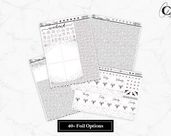 Foiled Planner Sticker Kit Bougie Foil Bundle Basic Foil Bundle Foil Stickers Bougie Boxes Foil Overlays Underlay Stickers - "Confetti Dot"