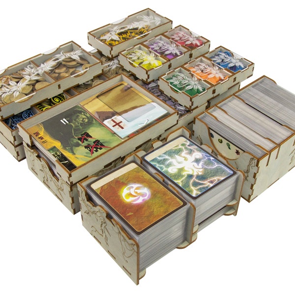 Spirit Island Board Game Organizer Made of Wood / Spirit Island Storage Box for All Expansions / Tabletop Game Storage Inserts / Gamers Gift