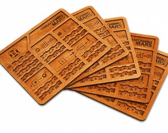 Terraforming Mars Set of 2, Set of 5 Player Boards / Wooden Player Mats / Player Tray Overlay for Terraforming Mars Board Game / Gamers Gift
