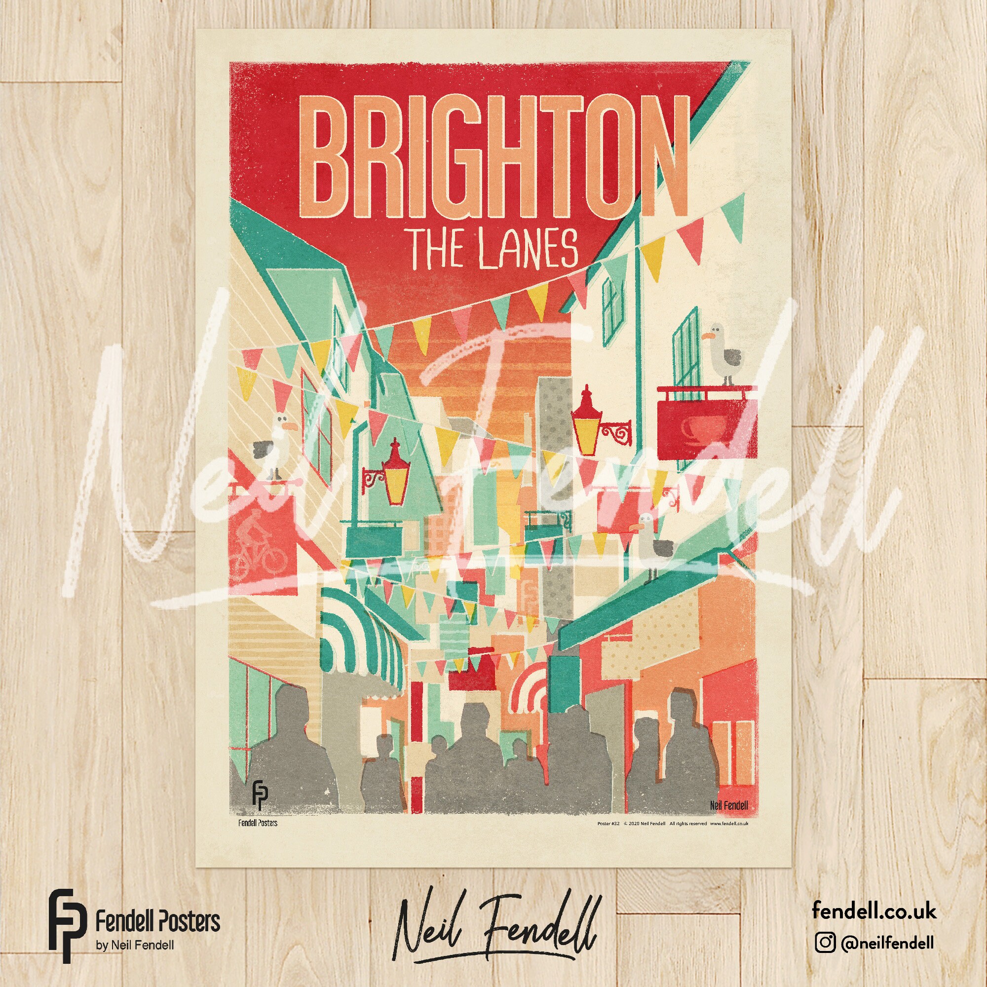 Emma Ball 水彩画 The Lanes,Brighton
