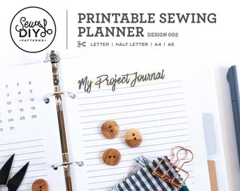 Printable Sewing Planner PDF Download Design 002