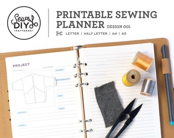 Printable Sewing Planner PDF Download Design 001