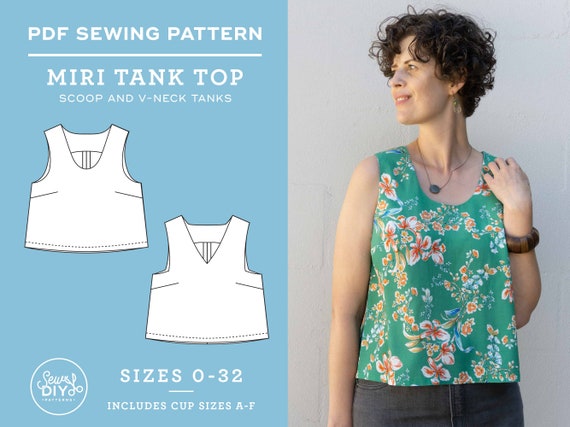 PDF Woven Tank Top Sewing Pattern US Sizes 0-32 Cup Sizes - Etsy