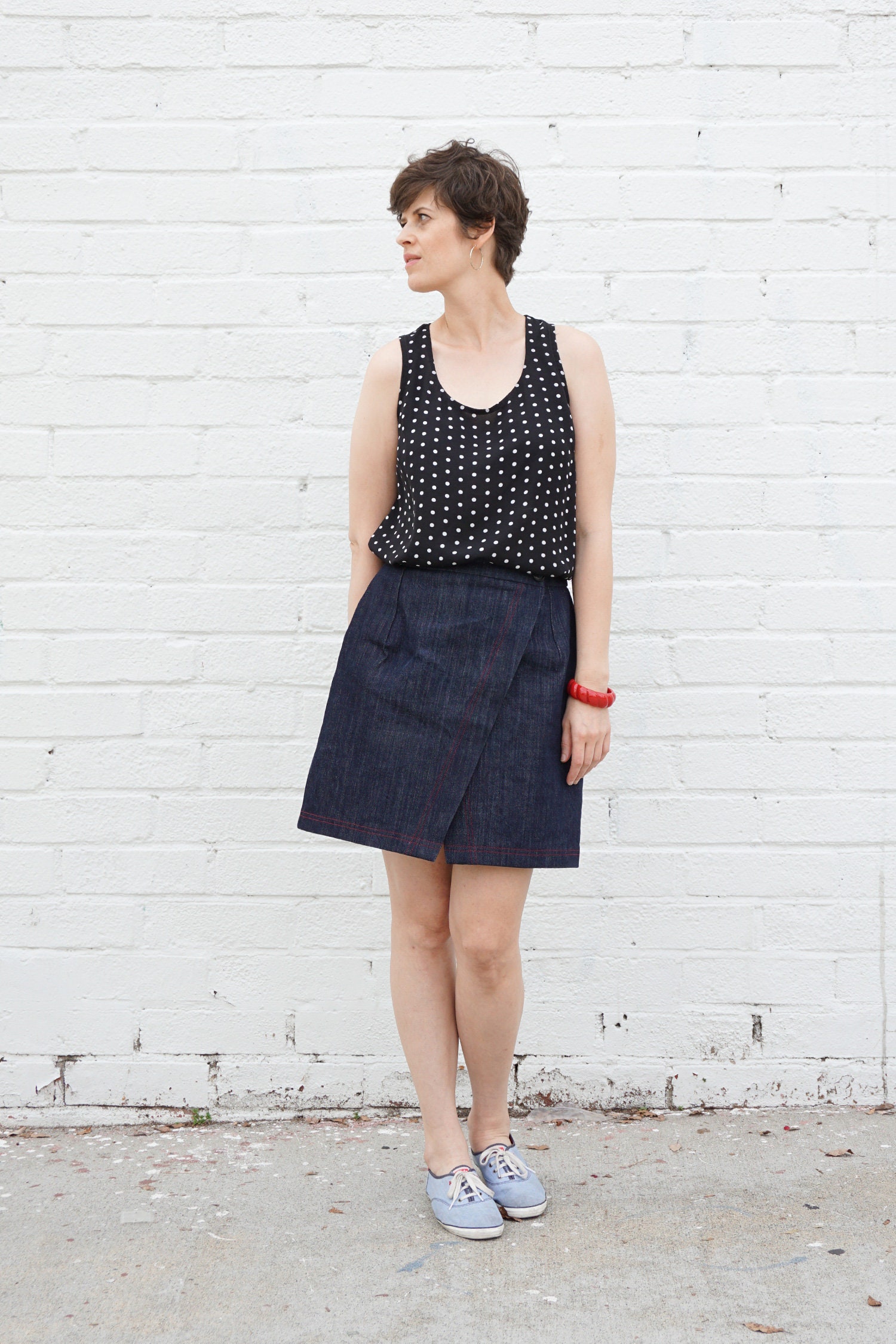 ナタルデザイン WRAPPING SKIRT 60/40 PDF Woven Wrap Skirt | US Sizes 0-32 | Angled Front Wrap