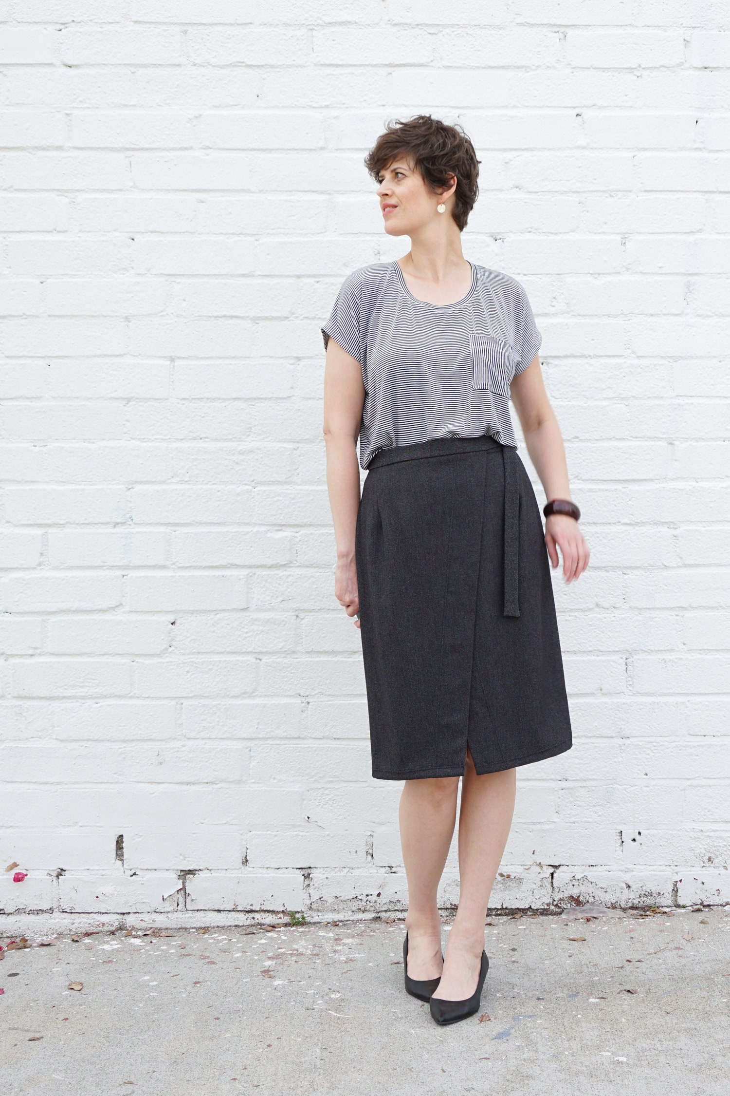 PDF Woven Wrap Skirt | US Sizes 0-32 | Angled Front Wrap