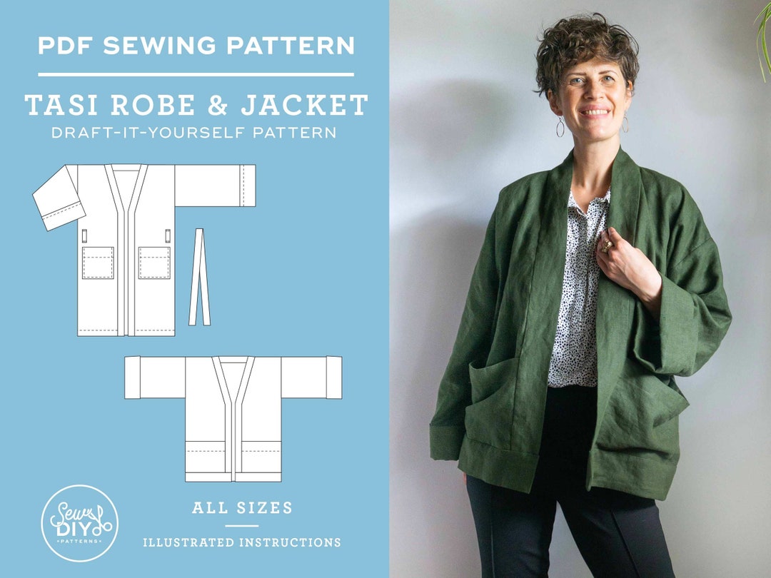 Easy Robe Jacket Sewing Tutorial Tasi Robe Jacket Draft-it-yourself ...