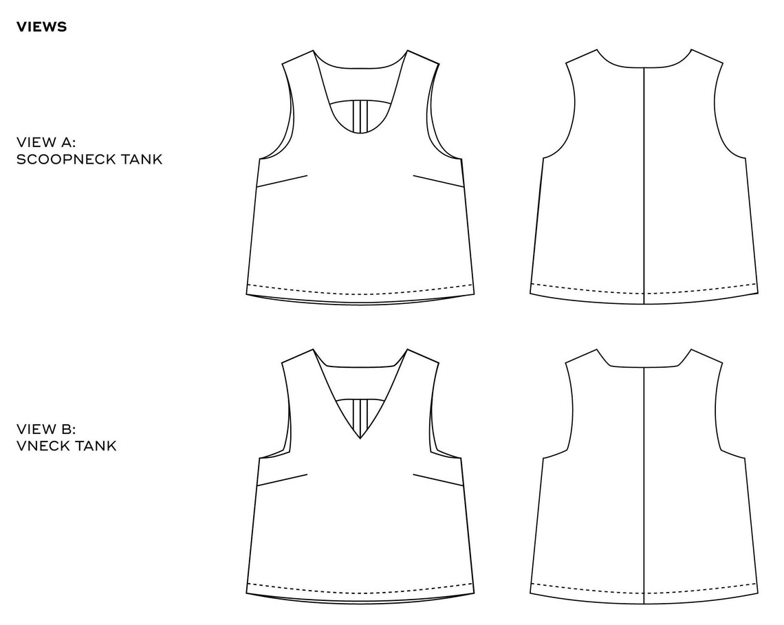 PDF Woven Tank Top Sewing Pattern US Sizes 032 Cup Sizes Etsy