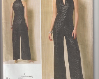 Patrón de costura Vogue V1506 para mono ancho sin mangas para señoritas, sin cortar, fácil