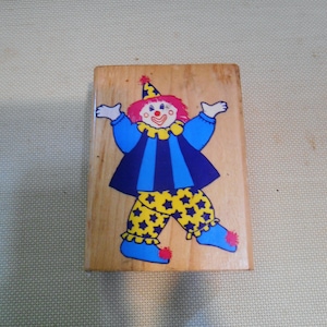 INKADINKADO Clown Circus Rubber Stamp RARE