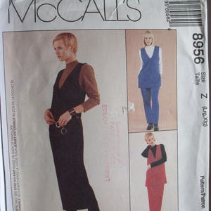 McCall&#39;s 8956 Size LRG, XLG Sew News Misses&#39; Jumper, Tunic, Pull-On Pants, Skirt and Knit Top Sewing Pattern 1997 Uncut