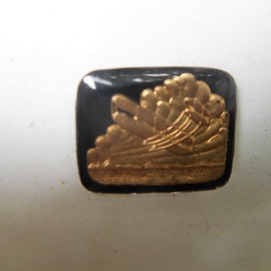 Airplane Flying in the Clouds Vintage Beveled Edge Intaglio Cabochon 22 x 28 mm  # VV