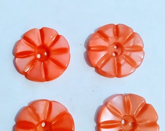 Vintage Buttons Pink Mother of Pearl Flower 2 Hole Button  #EEEE 7-8