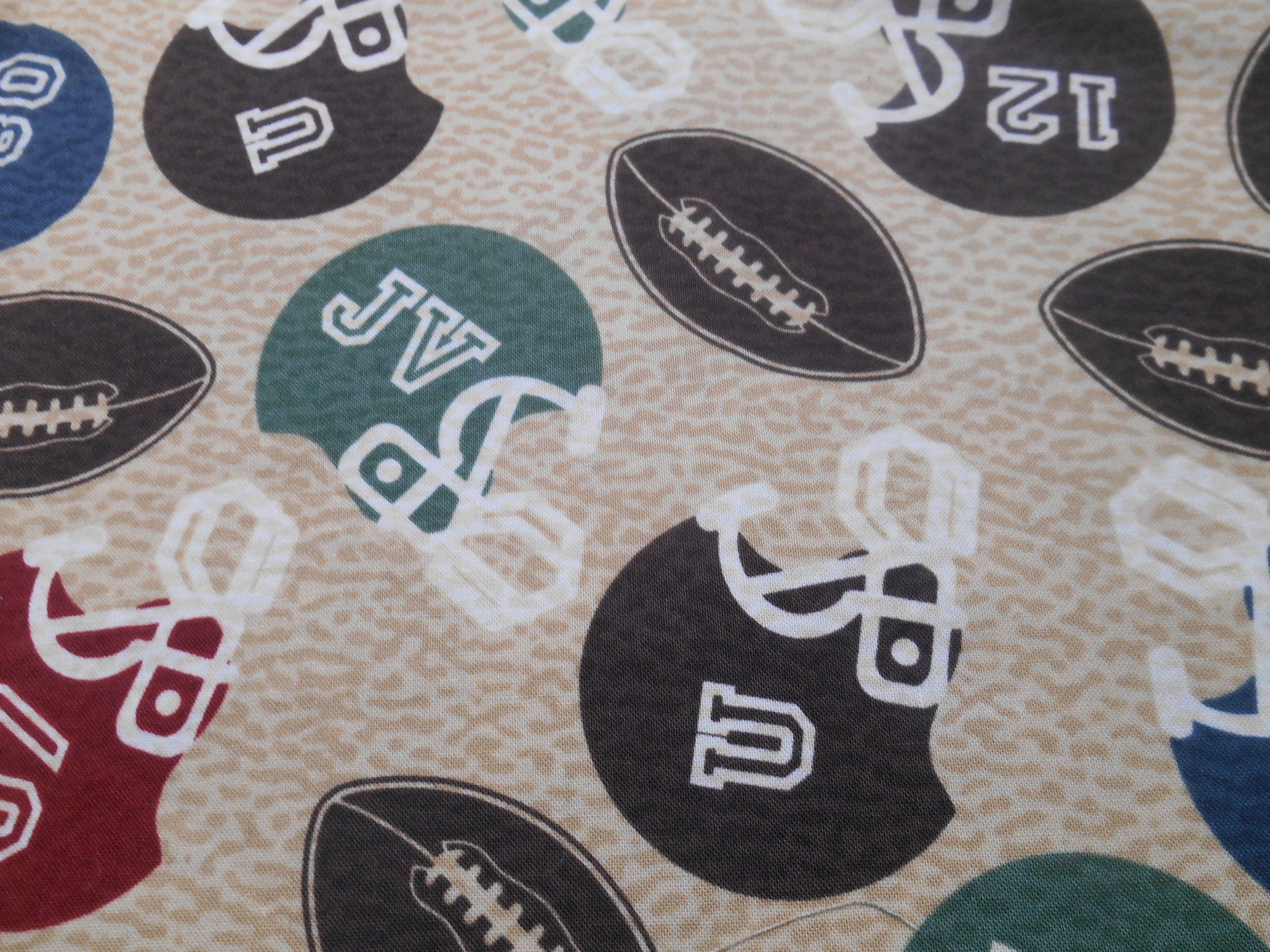 JV Football Team Fabric Football Helmet Cotton Fabric Remnant A 65 Etsy