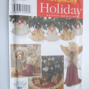 Simplicity 7938 Angel Christmas Tree Skirt Wreath Ornaments Victorian Lace Shirley Botsford Design Sewing Pattern UNCUT