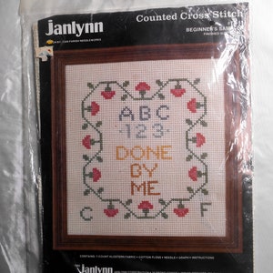 Janlynn,  Beginners Sampler, #77-11 Vintage Counted Cross Stitch Kit 1986