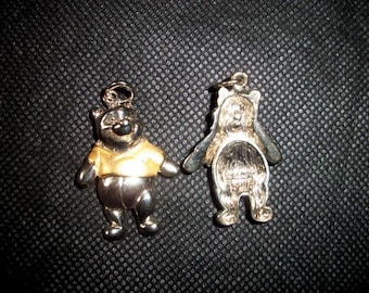Disney Winnie the Pooh Charm Pendant 1.5 " Licensed Disney Gold  and SilverTone Movable # TTT