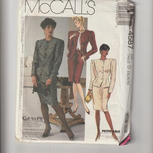 McCall&#39;s 4587 Vintage Sewing Pattern, Misses&#39; Suit ~ Lined Jacket, Top & Skirt Sewing Pattern, Size 12 14 16 Uncut