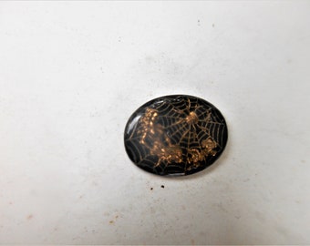 Vintage German Glass Reverse Intaglio Cabochon - Woman and Spider - Arachne - Athena - 24 x 18 mm   #PP
