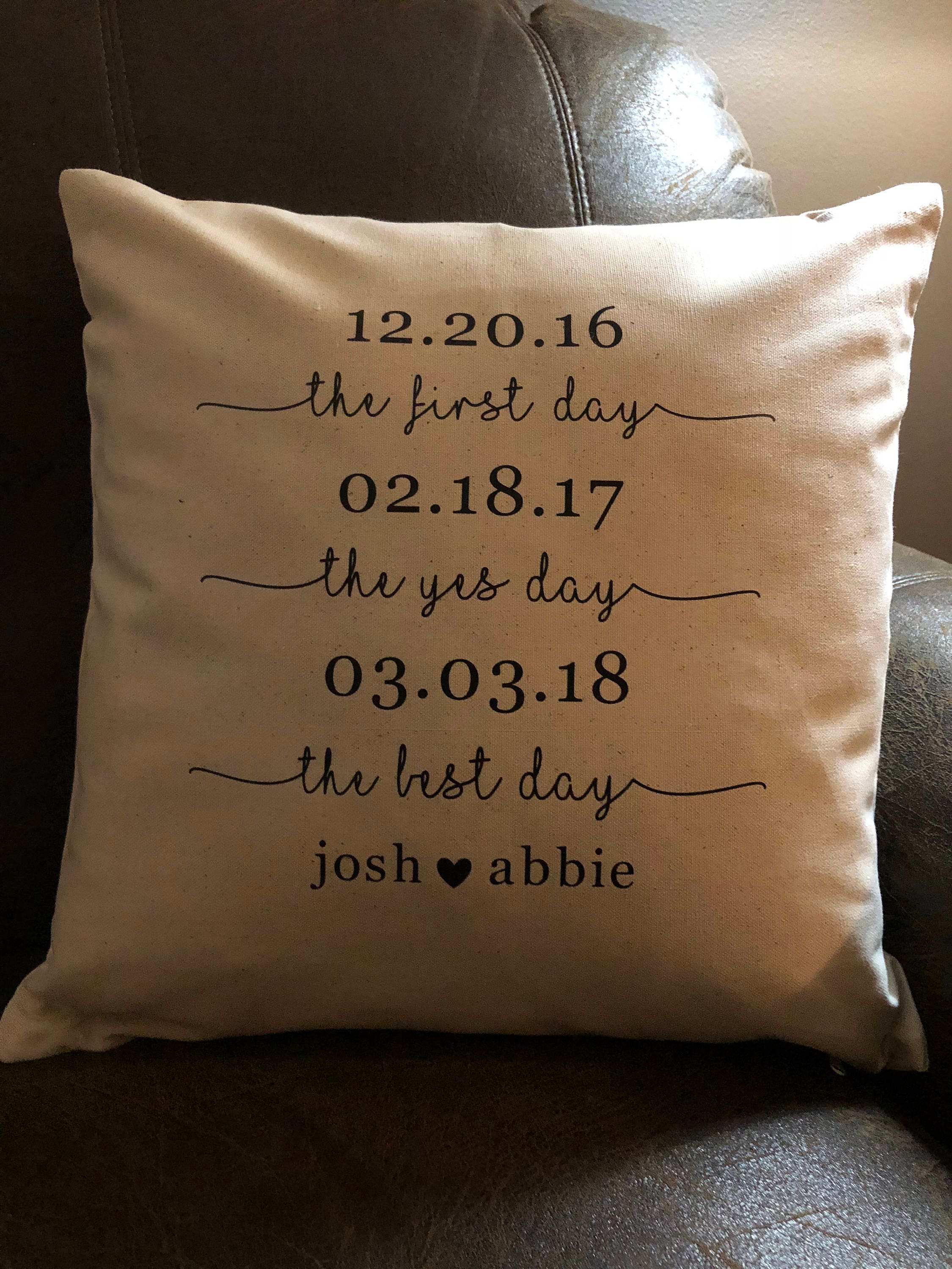 Personalized Wedding Pillow Cover Pillow Engagement Etsy