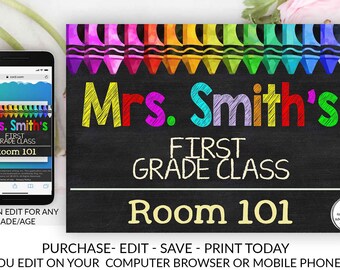 Teacher Door Sign Personalized Teacher Sign Classroom Door Etsy
