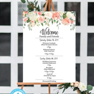 Wedding Program Sign, Wedding Program Template, Wedding Template, Sunflower Wedding Template, You Edit, Wedding Welcome Sign, Printable, DIY