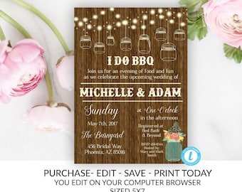 i do bbq invitation etsy