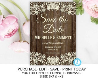 rustic save the date