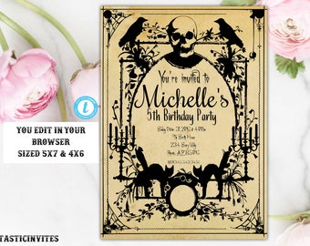 halloween invitation template vintage halloween editable etsy