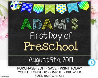 First Day of School Sign, Last Day of School Sign, You EDIT, Instant Download, First Day of, Last Day of, School Chalkboard, School Sign