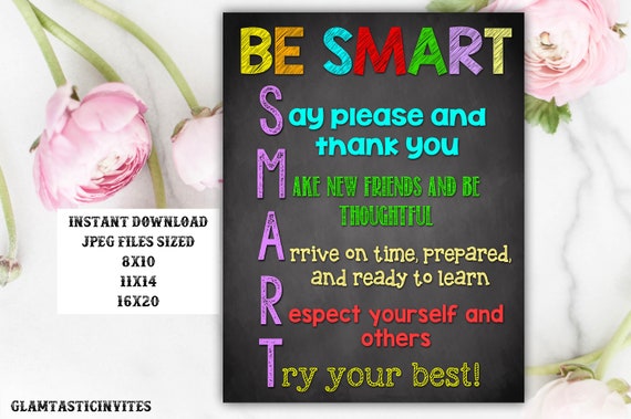 Classroom Decor Teacher Decor Be Smart Good Choices Quotes - Etsy