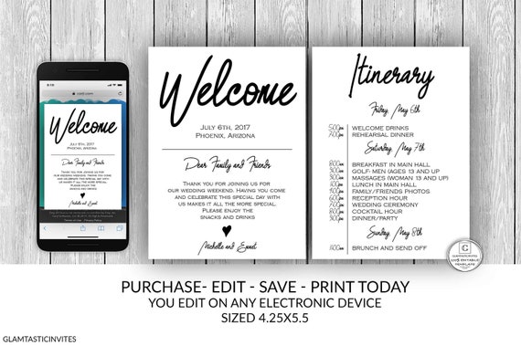 Wedding Party Itinerary Template from i.etsystatic.com