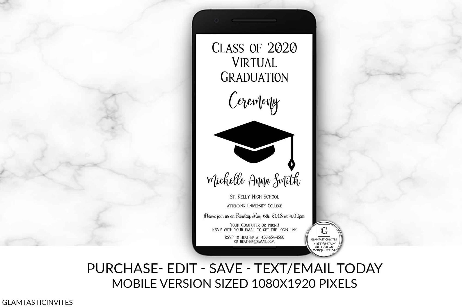 Virtual Graduation Ceremony Invitation Online Graduation Etsy