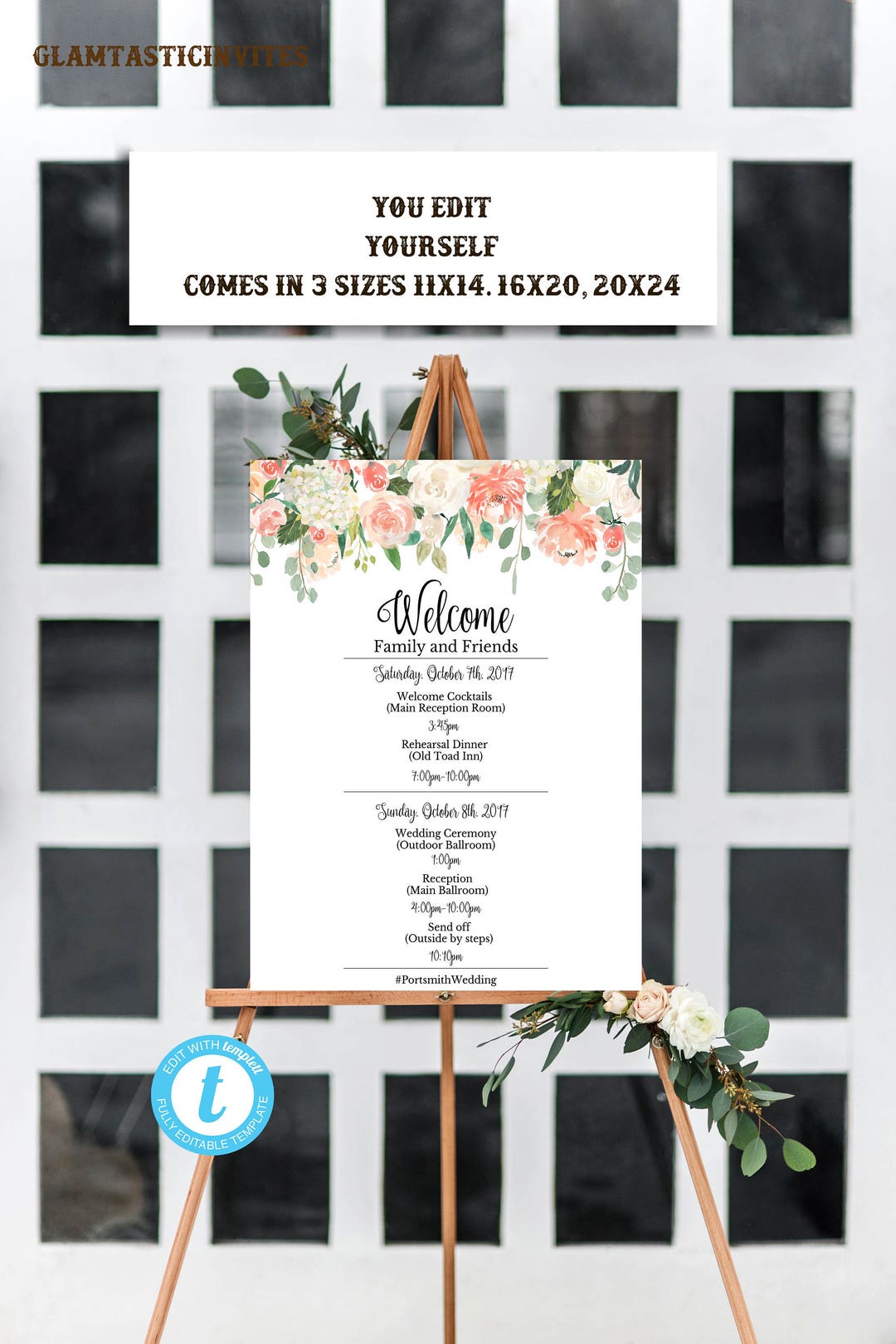 Wedding Program Sign, Wedding Program Template, Wedding Template