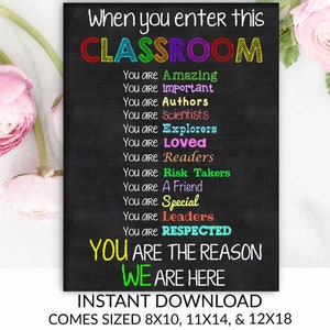 Classroom Rules, Rules for the Class, Classroom Decor, Gift for Teacher, First Day of School,Teacher classroom decor,Teacher gifts, Rules