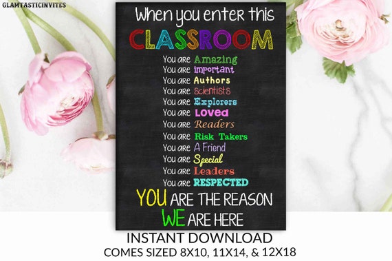 Classroom Rules, Rules for the Class, Classroom Decor, Gift for Teacher, First Day of School,Teacher classroom decor,Teacher gifts, Rules Il_570xn