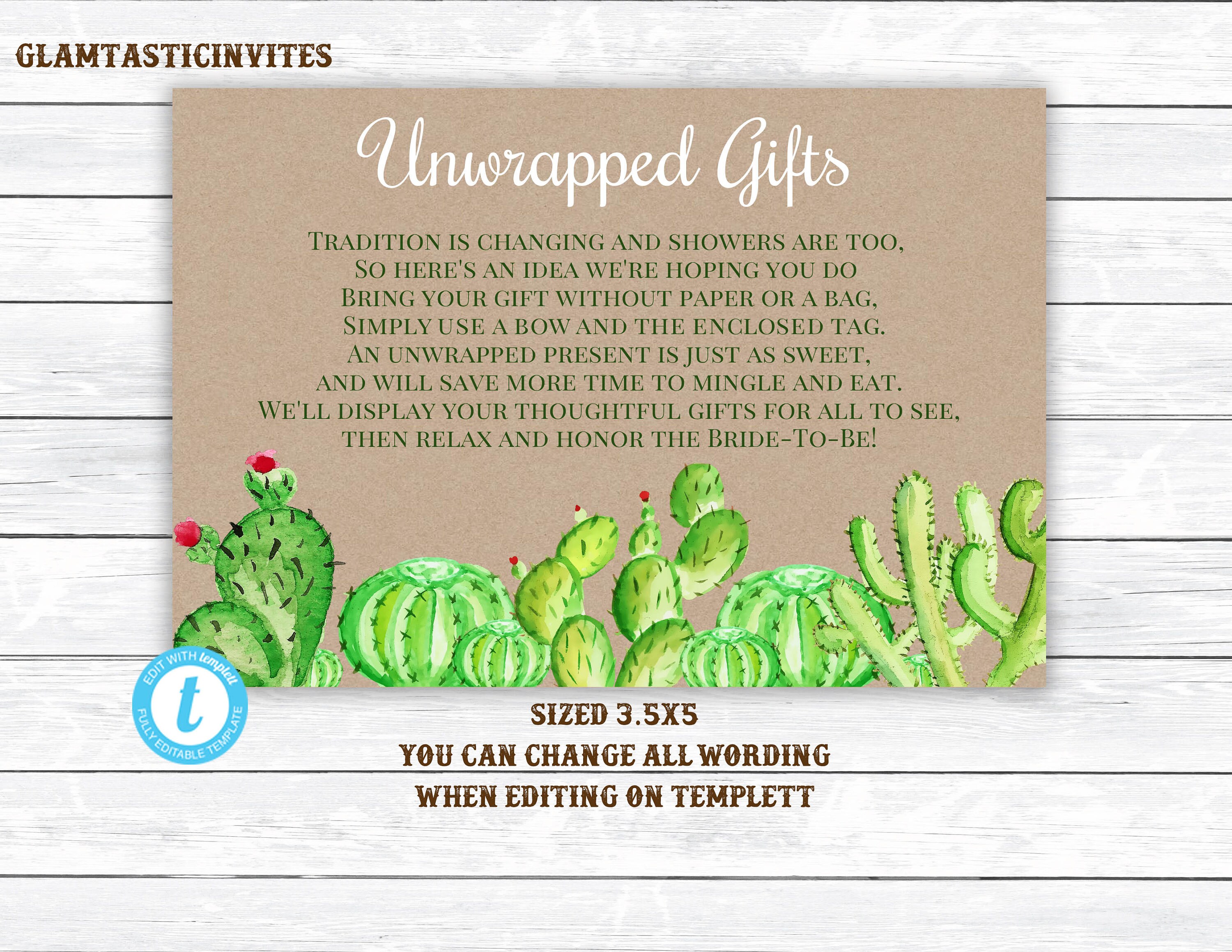 Unwrapped Gift Succulent Bridal Shower Bridal Shower Gift Etsy