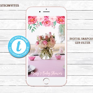 FLORAL Baby Shower Geofiltro, Floreale Baby Shower SnapChat, Snapchat Geofiltro, Baby Doccia Geofiltro, Floreale Doccia Geofiltro, Floreale, Baby