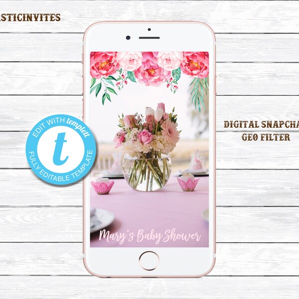 FLORAL Baby Shower Geofilter, Floral Baby Shower SnapChat, Snapchat Geofilter, Baby Shower Geofilter, Floral Shower Geofilter, Floral, Baby