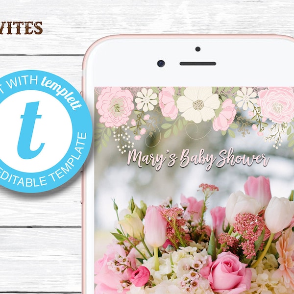 FLORAL Baby Shower Geofilter, Floral Baby Shower SnapChat, Snapchat Geofilter, Baby Shower Geofilter, Floral Shower Geofilter, Floral Shower