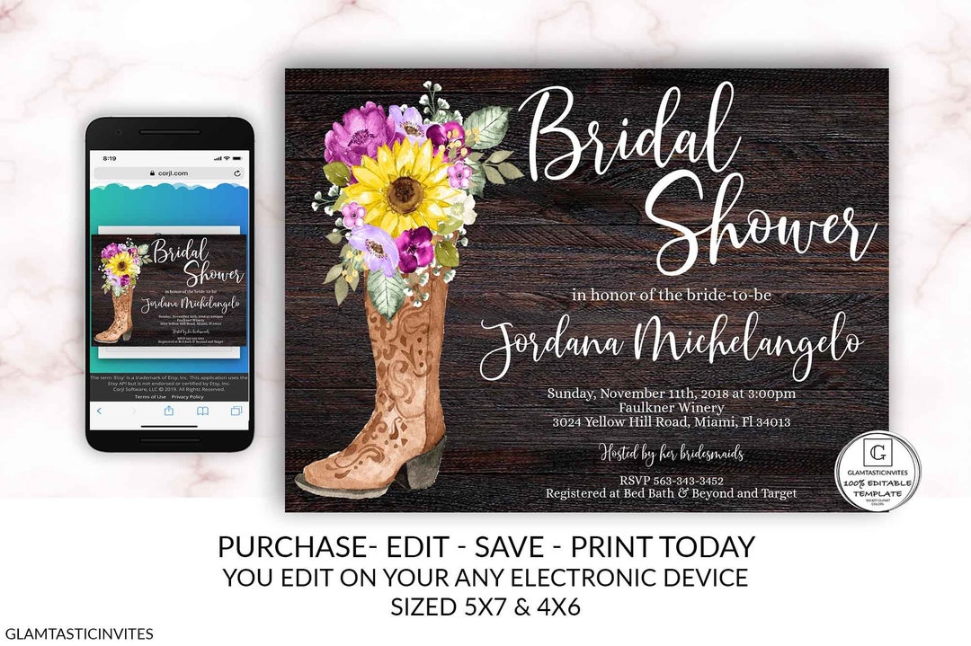 Rustic Bridal Shower Invitation, Rustic Bridal Shower Invitation ...