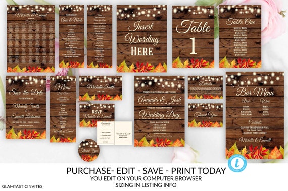 Rustic Leaves Country Wedding Invitation Wedding Invitation